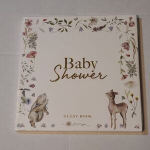 Bibi & Beau Baby Shower Guest Sign In Book with Floral/Animal Design New Sealed